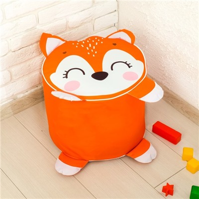 Мягкая игрушка «Пуфик Лиса» 40см х 40см, цвет оранжевый
