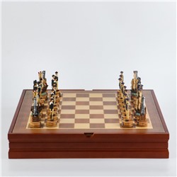 Шахматы сувенирные "Морское сражение" (доска 36х36х6 см, h=8 см, h=6.5 см)