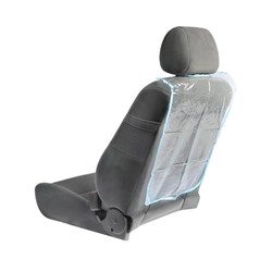 Накидка-незапинайка на спинку сиденья 58×42 см, синяя окантовка, прозрачная