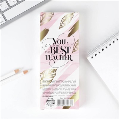 Подарочная ручка Best teacher, матовая, металл, цвет нежно-розовый, синяя паста