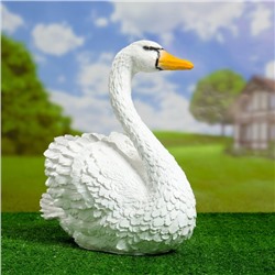 Садовая фигура "Лебедь" средний белый 43х38х20см