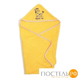 Полотенце с капюшоном, махра цв ярко-желтый, вышивка Лошадка 60х120