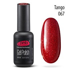Гель-лак PNB 067 Tango рубиново-красный глиттер 8 мл