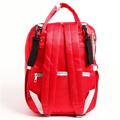 Сумка-рюкзак для вещей малыша, с крючками для коляски, цвет красный