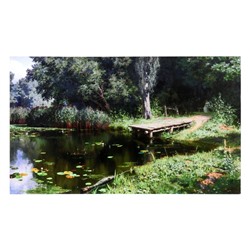 Картина-холст на подрамнике "Лесной мостик" 60х100 см
