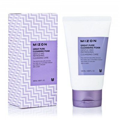 Mizon Great Pure Cleansing Foam Скрабирующая пенка для очищения кожи лица, 120 мл