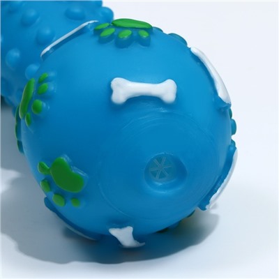 Игрушка пищащая "Гантель 500 kg", 17,5 см, синяя