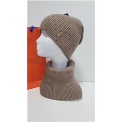 Комплект женский вязаный: шапка и снуд (free size) арт. 776046