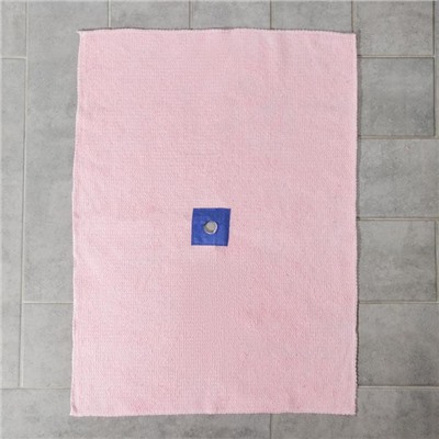 Тряпка для пола с вырезом под швабру Доляна, 50×70 см, плотность 220 гр, цвет розовый