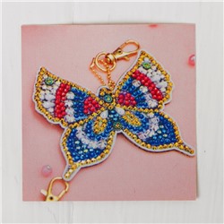 Алмазная вышивка-брелок «Прелестная бабочка», заготовка: 7,5 × 8 см