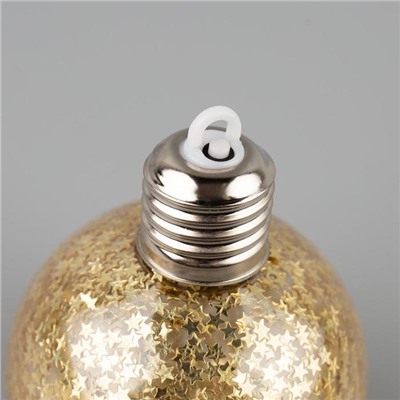 Набор ёлочных шаров «Звёздочки золотые» 3 шт., батарейки, 5 LED, свечение тёплое белое