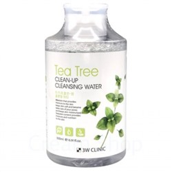 3W Clinic Очищающая вода с экстрактом чайного дерева Tea Tree Clean-Up Cleansing Water,500мл