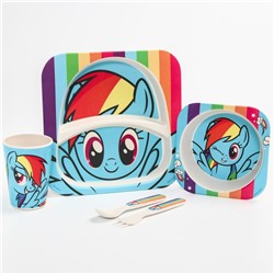 Набор детской бамбуковой посуды, 5 предметов "Радуга Деш", My Little Pony