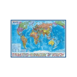 Карта Мир Политический 1:32М 101х70 /с ламинацией/ /Глобен/КН040