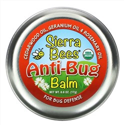 Sierra Bees, бальзам против насекомых, масло кедра, герани и розмарина, 17 г (0,6 унции)