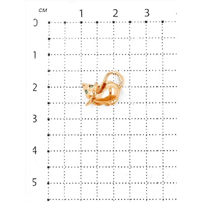 Мышь кошельковая из золочёного серебра с фианитами - Символ 2020 года (1,3 см) МС-06з232