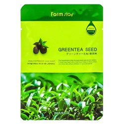 FarmStay Visible Difference Mask Sheet Green Tea Seed Маска для лица с экстрактом семян зеленого чая
