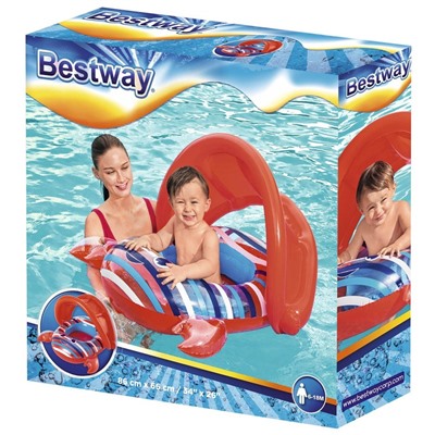 Круг для плавания с сиденьем «Крабик», 86 х 66 см, от 6-18 мес, цвета МИКС, 34125 Bestway