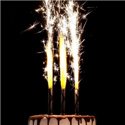 Набор тортовых свечей фонтанов "Золотой узор", 10 см, 3 шт, картон