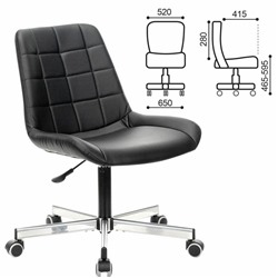 Кресло офисное BRABIX "Deco MG-316", без подлокотников, экокожа, черное, 532080.