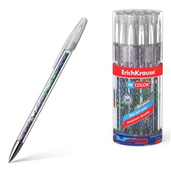 Ручка гелевая ErichKrause Purple Python 0,5 мм, синий стержень с рисунком