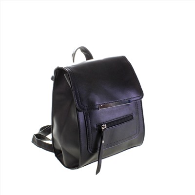Миниатюрная сумка-рюкзачок Tom_Seng из эко-кожи черного цвета.