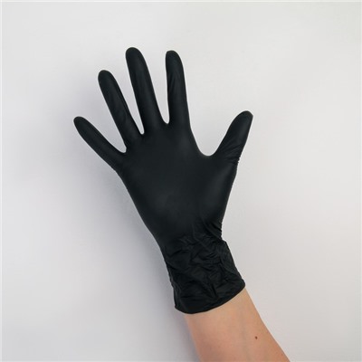 Перчатки A.D.M. нитриловые, размер XL, 8 гр, 100 шт/уп, цвет чёрный