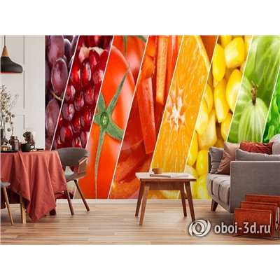 3D Фотообои «Стильная композиция из фруктов и овощей»
