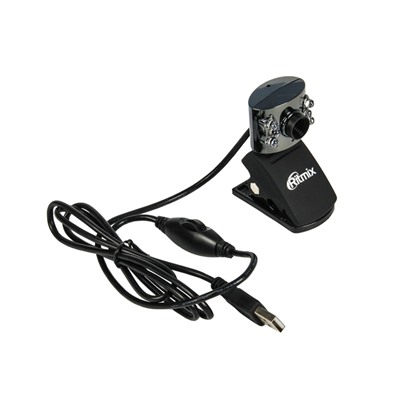 Веб-камера RITMIX RVC-017M 1.3 МП, 1600x1200, без драйверов, микрофон, черная