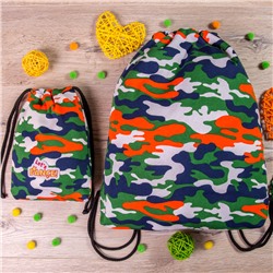 Набор: Рюкзак+сумочка, нашивка, разноцветный милитари