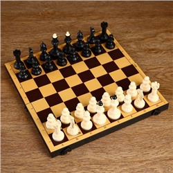 Настольная игра 2 в 1 "Семейная": шахматы, шашки, доска пластик 30 х 30 см