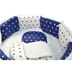 Комплект для круглой кроватки «Северное сияние», 22 предмета, цвет синий