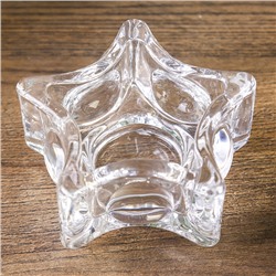 Подсвечник стекло на 1 свечу "Звезда" прозрачный 5х9,5х9,5 см