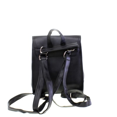 Миниатюрная сумка-рюкзачок Tom_Seng из эко-кожи черного цвета.
