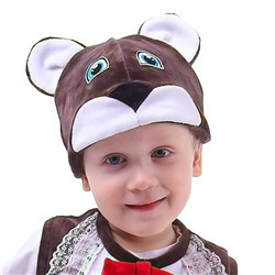 Карнавальная шапка «Медведь», велюр, хлопок, р. 52-57, цвета МИКС (оттенки коричневого)