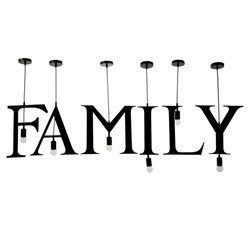 Светильник подвесной "FAMILY" 6х40Вт E27 черный