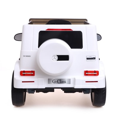 Электромобиль MERCEDES-BENZ G500, EVA колеса, кожаное сидение, цвет белый