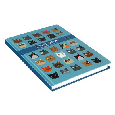 Бизнес-блокнот (скетчбук) А5, 80 листов Cats, твёрдая обложка, блок 100 г/м²