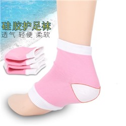 Увлажняющие тканевые носки с силиконовой защитой пятки