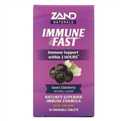 Zand, Immune Fast, сладкая бузина, 30 жевательных таблеток
