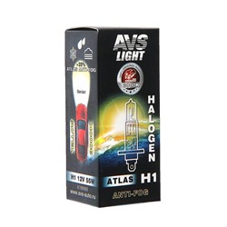 Лампа автомобильная AVS ATLAS ANTI-FOG / BOX желтый H1.12V.55W