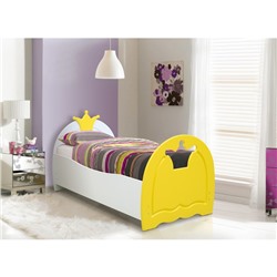 Кровать детская «Корона», 700 × 1400 мм, цвет белый/жёлтый