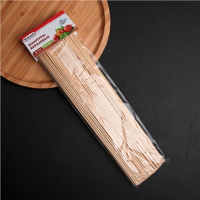 Шампур деревянный Komfi, 30×0,3 см, берёза, по 100 шт