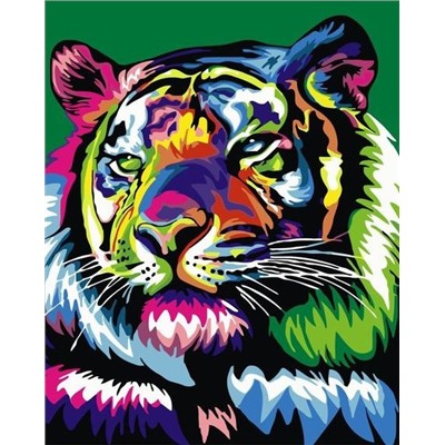 Картина по номерам 40х50 - Радужный тигр
