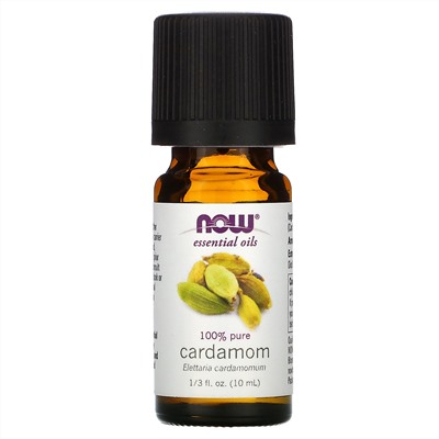 Now Foods, Essential Oils, 100% Pure Cardamom, 1/3 fl oz (10 ml)