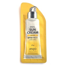 ANJO  Professional Snail Sun Cream,SPF 50+, PA+++, 27g, Крем солнцезащитный с экстрактом муцина улит