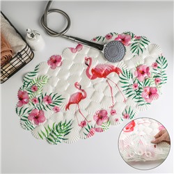Коврик для ванны Доляна «Фламинго», 38×68 см