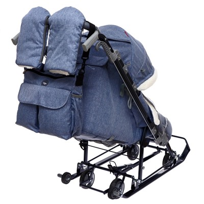 Санки-коляска «Ника детям 7-8K», цвет синий джинс