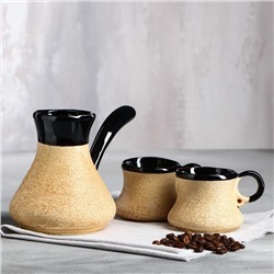Кофейный набор 3 предмета: турка 0.6 л, чашки 0.25 л