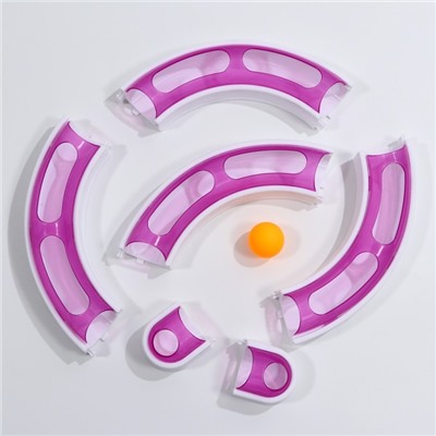 Игрушка для кошек "Пижон" 2-в-1 "Круг и волна" с 2 вариантами сборки, белая/фиолетовая